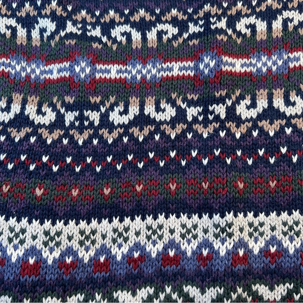 American Eagle Pullover Sweater Knit Patterned Blue Crew Neck women's medium - Picture 8 of 9